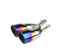 Posteriore Terminali Modifica Auto Tubo Scarico Doppio Tubo Scarico Decorazione Universale Versione Ispessita Doppio Terminale(Burnt Blue bent)