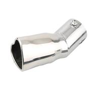 Posteriore Terminali Silenziatore Per Tubo Scarico A Forma Cuore Per Automobili, Terminale Scarico Colorato In Acciaio Inossidabile(Silver bent)