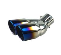 Posteriore Terminali Terminale Di Scarico Doppio Da 63 Mm Per Auto, Terminale Di Scarico Posteriore A Doppia Canna, Terminale Di Scarico Nero(Blue W)