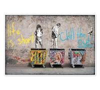 Posterlounge Banksy - Life is short, chill the duck out! Poster di Pineapple Licensing 21 x 14 cm Colorato Quadri Decorazione per pareti