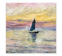 Posterlounge Barca a vela di sera Poster | 30 x 30 cm di Claude Monet Quadri Decorazione per pareti