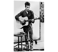Posterlounge Bob Dylan con armonica e chitarra Stampa su vetro acrilico