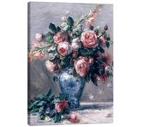 Posterlounge Bouquet di rose in un vaso Stampa su tela di Pierre-Auguste Renoir 30 x 40 cm Quadri Decorazione per pareti