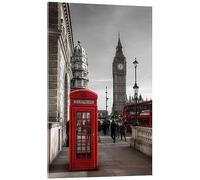 Posterlounge Cabina telefonica di Londra e Big Ben Stampa su vetro acrilico di Filtergrafia 20 x 30 cm Quadri Decorazione per pareti