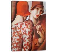 Posterlounge Condividere i segreti Stampa su tela di Tamara de Lempicka 50 x 70 cm Marrone Quadri Decorazione per pareti