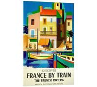 Posterlounge France by Train Stampa su vetro acrilico