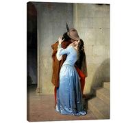 Posterlounge Il bacio Stampa su tela di Francesco Hayez 60 x 80 cm Quadri Decorazione per pareti