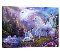 Posterlounge Il castello degli unicorni Stampa su tela di Jan Patrik Krasny 70 x 50 cm Quadri Decorazione per pareti