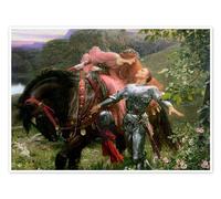 Posterlounge La bella dama senza pietà (La Belle Dame Sans Merci) Poster | 18 x 13 cm di Sir Frank Dicksee Verde Quadri Decorazione per pareti