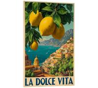 Posterlounge La Dolce Vita - Italian Riviera Stampa su vetro acrilico di Thomas Klee 40 x 60 cm Quadri Decorazione per pareti