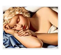 Posterlounge La ragazza addormentata (Kizette) Poster | 40 x 30 cm di Tamara de Lempicka Blu Quadri Decorazione per pareti