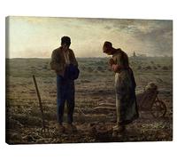 Posterlounge L'Angelus Stampa su tela di Jean-François Millet 70 x 50 cm Quadri Decorazione per pareti