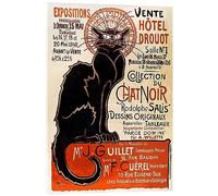 Posterlounge Le Chat noir, 1896 Stampa su vetro acrilico di Théophile-Alexandre Steinlen 70 x 90 cm Beige Quadri Decorazione per pareti