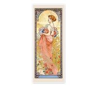 Posterlounge Le quattro stagioni - Estate Poster di Alfons Mucha 20 x 50 cm Quadri Decorazione per pareti