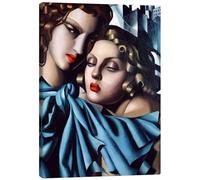 Posterlounge Le ragazze Stampa su tela di Tamara de Lempicka 70 x 90 cm Blu Quadri Decorazione per pareti