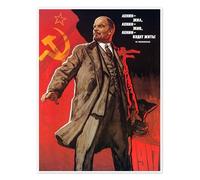 Posterlounge Lenin, Manifesto comunista, 1967 Poster di Viktor Ivanov 30 x 40 cm Rosso Quadri Decorazione per pareti