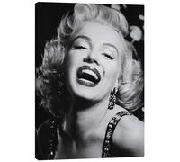 Posterlounge Marilyn Monroe col rossetto Stampa su tela di Celebrity Collection 50 x 70 cm Nero e Bianco Quadri Decorazione per pareti
