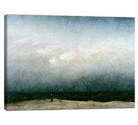 Posterlounge Monaco in riva al mare Stampa su tela di Caspar David Friedrich 40 x 30 cm Blu Quadri Decorazione per pareti