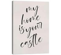 Posterlounge My Home is Your Castle Stampa su tela di Typobox 50 x 70 cm Beige Quadri Decorazione per pareti