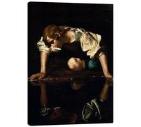 Posterlounge Narciso Stampa su tela di Michelangelo Merisi (Caravaggio) 30 x 40 cm Marrone Quadri Decorazione per pareti