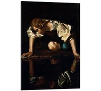 Posterlounge Narciso Stampa su vetro acrilico di Michelangelo Merisi (Caravaggio) 50 x 70 cm Marrone Quadri Decorazione per pareti