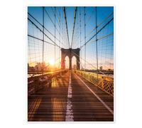 Posterlounge Ponte di Brooklyn alla luce del sole, New York City Poster di Jan Christopher Becke 30 x 40 cm Quadri Decorazione per pareti