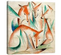Posterlounge Quattro volpi Stampa su tela di Franz Marc 20 x 20 cm Beige Quadri Decorazione per pareti