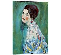 Posterlounge Ritratto di una donna Stampa su vetro acrilico di Gustav Klimt 13 x 18 cm Verde Quadri Decorazione per pareti