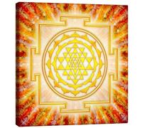 Posterlounge Sri Yantra - Opera di luce Stampa su tela di Dirk Czarnota 50 x 50 cm Quadri Decorazione per pareti