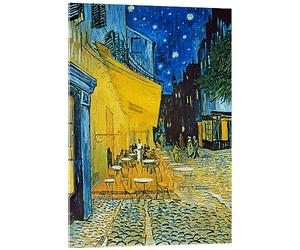 Posterlounge Terrazza del caffè la sera, Place du Forum, Arles Stampa su vetro acrilico di Vincent van Gogh 70 x 90 cm Blu Quadri Decorazione per pareti