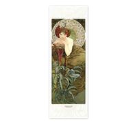 Posterlounge The Precious Stones - Emerald (Le pietre preziose - Smeraldo) Poster di Alfons Mucha 20 x 60 cm Quadri Decorazione per pareti