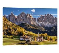 Posterlounge Val di Funes, Alto Adige Stampa su vetro acrilico di Achim Thomae 30 x 20 cm Quadri Decorazione per pareti