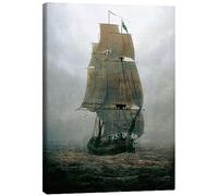 Posterlounge Veliero nella nebbia Stampa su tela di Caspar David Friedrich 30 x 40 cm Quadri Decorazione per pareti