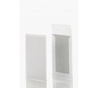 Posthorn - Busta posteriore in cartone (100 pezzi), 340 x 240 mm, con adesivo sul retro in cartone, buste bianche con retro in cartone grigio, 450 g/m², 120 g/m²