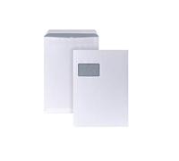 PosthORN - Buste formato C4, 324 x 229 mm, autoadesive, formato A4, con finestra, formato C4, con stampa interna grigia, per la privacy, formato A4, 90 g/m², colore: Bianco