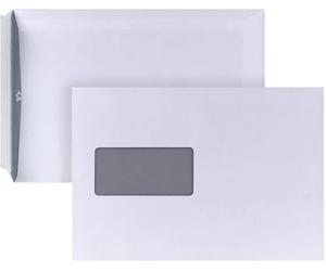 POSTHORN - Buste formato C5 (25 pezzi), con chiusura adesiva, con finestra, stampa interna bianca, per la privacy, formato A5, 229 x 162 mm, 90 g/m²