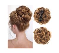Posticci Chignon sintetico Chignon disordinato Artiglio Clip in un pezzo di capelli Capelli ricci ondulati Chignon Coda di cavallo Estensioni Scrunchie Posticci for le donne Capelli chignon(9H19)