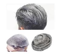 Posticci da uomo, Protesi capillare for capelli maschili Pelle sottile 0,03-0,04 mm V-loop senza nodi Base in PU Toupee da uomo Parrucche for capelli umani Unità di sostituzione dei capelli durevoli,