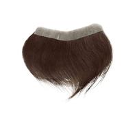 Posticci Toupee for capelli umani Toppa for parrucchino sulla fronte con base in pelle sottile(Medium Brown#4)