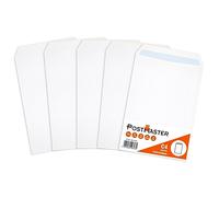 Postmaster Buste formato C4 con chiusura adesiva per fogli A4, 100 g/m², carta bianca, confezione da 25