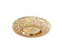 Postmodern Luxurious LED Ceiling Light, 3 Color Temperature Adjustable Round Flush Mount Lighting Fixtures, Interior Decoration Close to Ceiling Lamp for Bedroom Living Room Kitchen(Colorful,40cm)