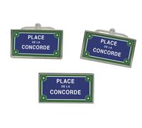 Posto De La Concorde Segnale Stradale Rettangolo Gemelli E Fermacravatta Set