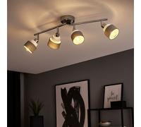 Posto Lampada da Soggiorno Plafoniera 4x LED Dimmerabile Cromo Grigio Mobile