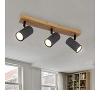 Posto Plafoniera Lampada Spot Simil Legno Grafite GU10 3-Flammig Regolabile [EEK: Non valutato]