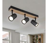 Posto Plafoniera Luce Sala da Pranzo 3-flammig Lampada di Legno Nero Braun L