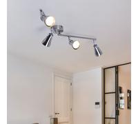 Posto Plafoniera Luci Soggiorno LED 4-Flammig Regolabile Argento GU10