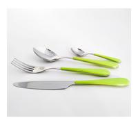 Posto tavola 24 Pezzi per 6 Persone SPRING in acciaio inox 18/10 spessore Acciaio 2 mm manico in ABS verde chiaro verde