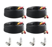 Postta - Cavo di alimentazione BNC video prefabbricato per telecamera di sicurezza con due connettori per sistema di sorveglianza CCTV DVR, 4 Pack, 100 FT