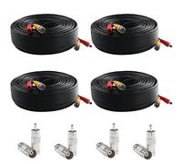 Postta - Cavo di alimentazione BNC video prefabbricato per telecamera di sicurezza con due connettori per sistema di sorveglianza CCTV DVR, 4 Pack, 150 FT