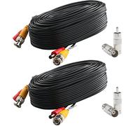 Postta - Cavo di alimentazione BNC video prefabbricato per telecamera di sicurezza con due connettori per sistema di sorveglianza CCTV DVR, 2 Pack, 30 FT